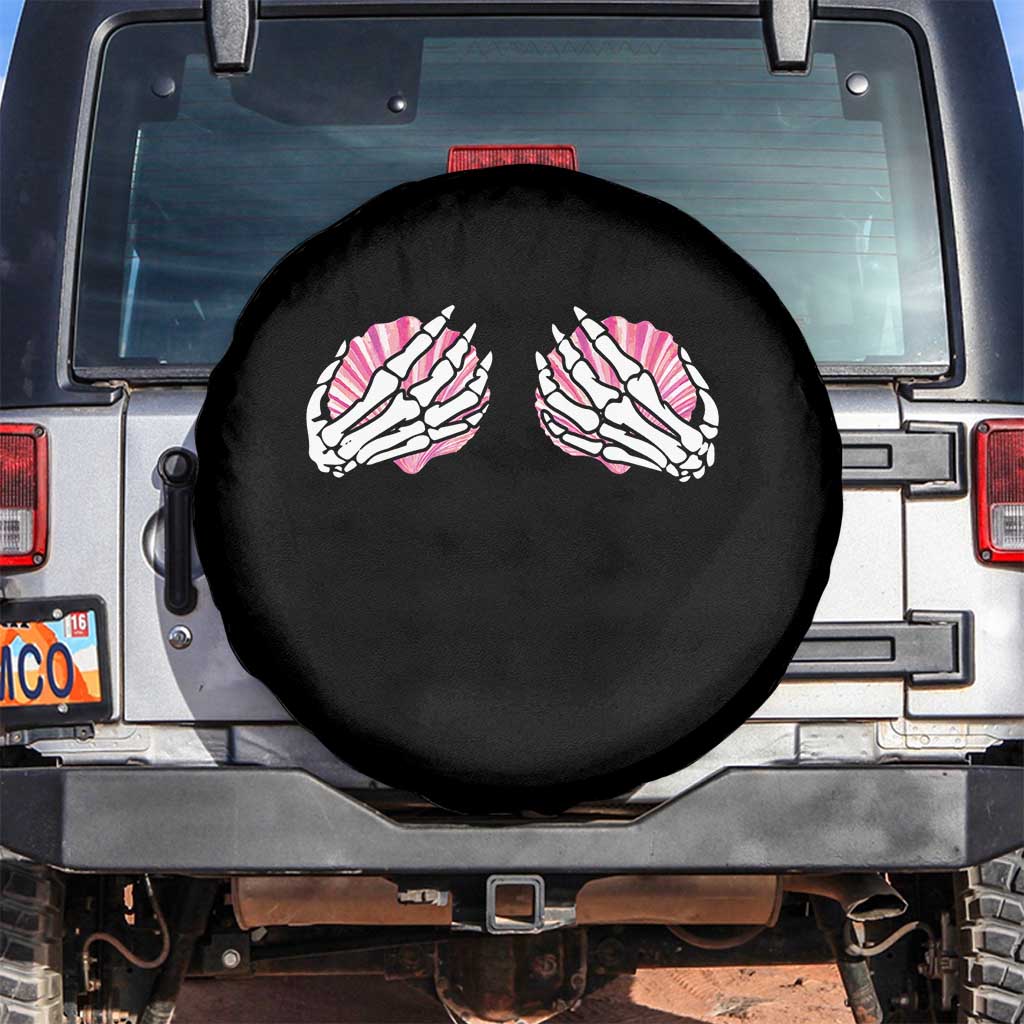 Funny Skeleton Hands Seashell Bikini Halloween Beach Spare Tire Cover - Wonder Print Shop