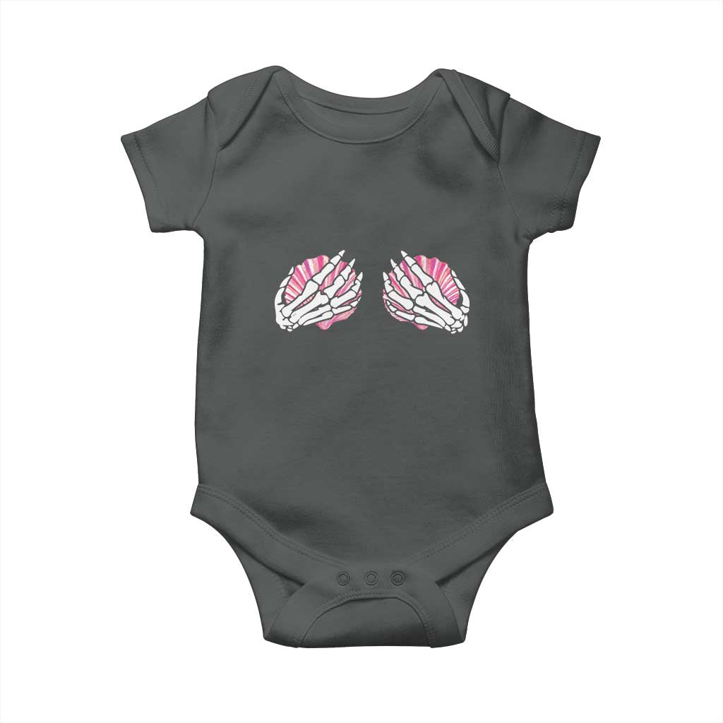 Funny Skeleton Hands Seashell Bikini Halloween Beach Baby Onesie - Wonder Print Shop