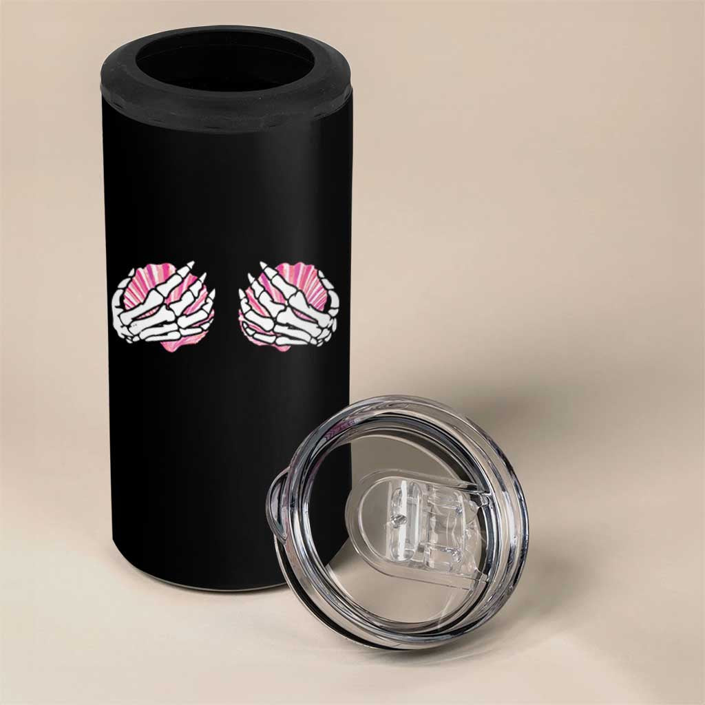 Funny Skeleton Hands Seashell Bikini Halloween Beach 4 in 1 Can Cooler Tumbler - Wonder Print Shop