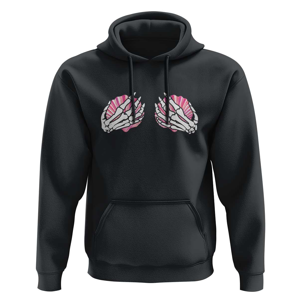 Funny Skeleton Hands Seashell Bikini Halloween Beach Hoodie - Wonder Print Shop