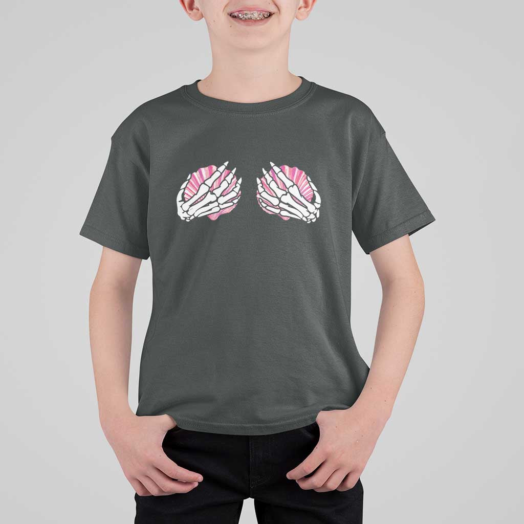 Funny Skeleton Hands Seashell Bikini Halloween Beach T Shirt For Kid - Wonder Print Shop