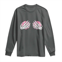Funny Skeleton Hands Seashell Bikini Halloween Beach Long Sleeve Shirt - Wonder Print Shop