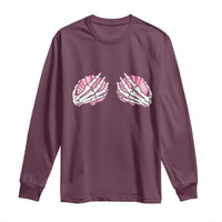 Funny Skeleton Hands Seashell Bikini Halloween Beach Long Sleeve Shirt - Wonder Print Shop