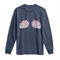 Funny Skeleton Hands Seashell Bikini Halloween Beach Long Sleeve Shirt - Wonder Print Shop