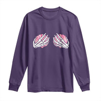 Funny Skeleton Hands Seashell Bikini Halloween Beach Long Sleeve Shirt - Wonder Print Shop