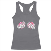 Funny Skeleton Hands Seashell Bikini Halloween Beach Racerback Tank Top - Wonder Print Shop