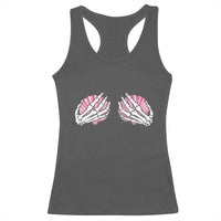 Funny Skeleton Hands Seashell Bikini Halloween Beach Racerback Tank Top - Wonder Print Shop