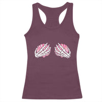 Funny Skeleton Hands Seashell Bikini Halloween Beach Racerback Tank Top - Wonder Print Shop