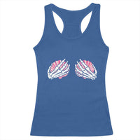 Funny Skeleton Hands Seashell Bikini Halloween Beach Racerback Tank Top - Wonder Print Shop