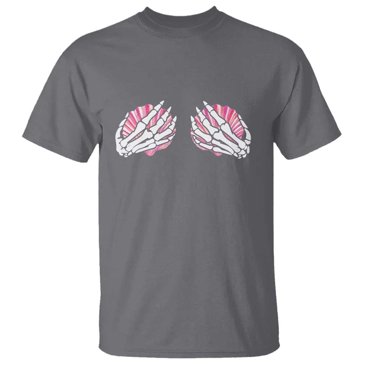 Funny Skeleton Hands Seashell Bikini Halloween Beach T Shirt - Wonder Print Shop