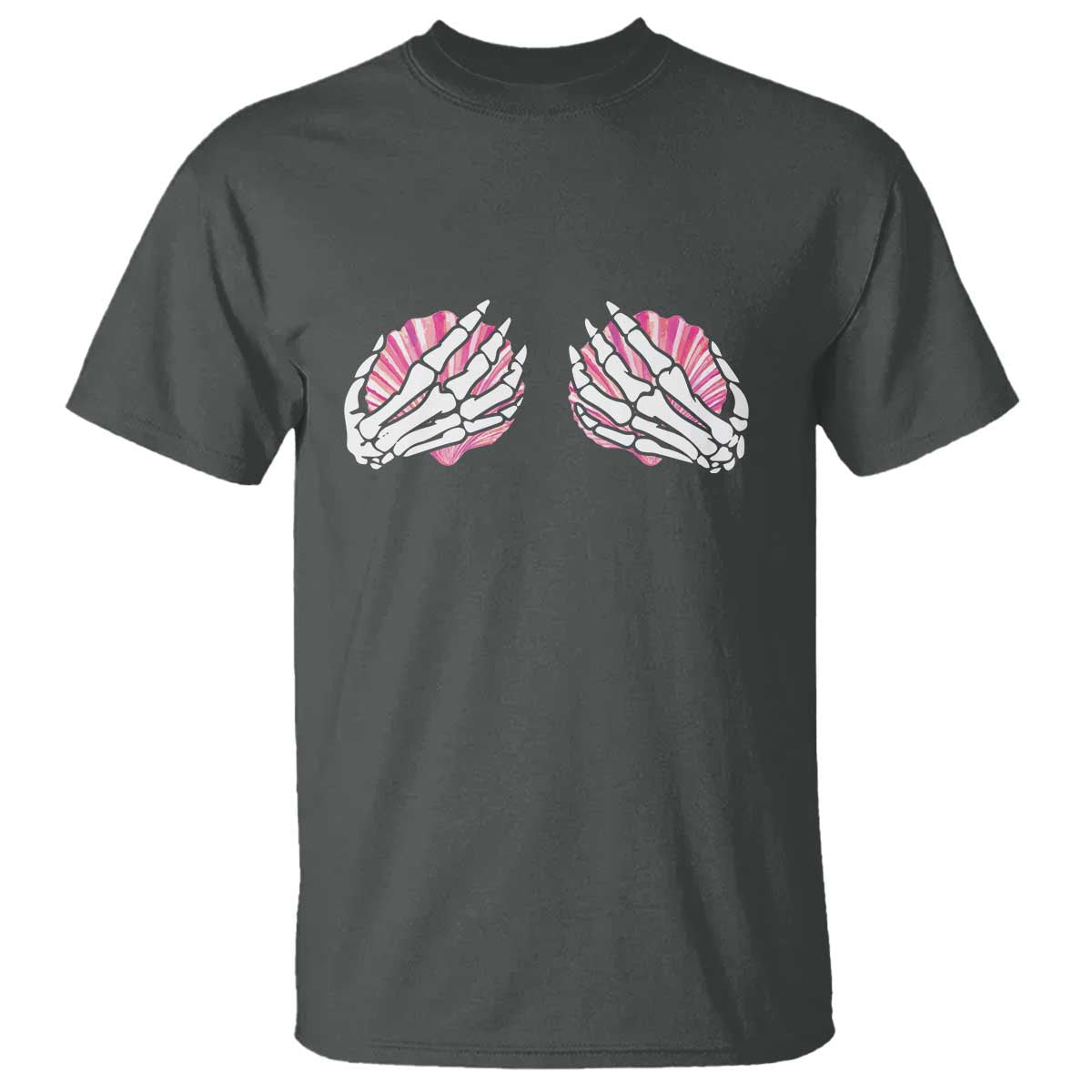 Funny Skeleton Hands Seashell Bikini Halloween Beach T Shirt - Wonder Print Shop