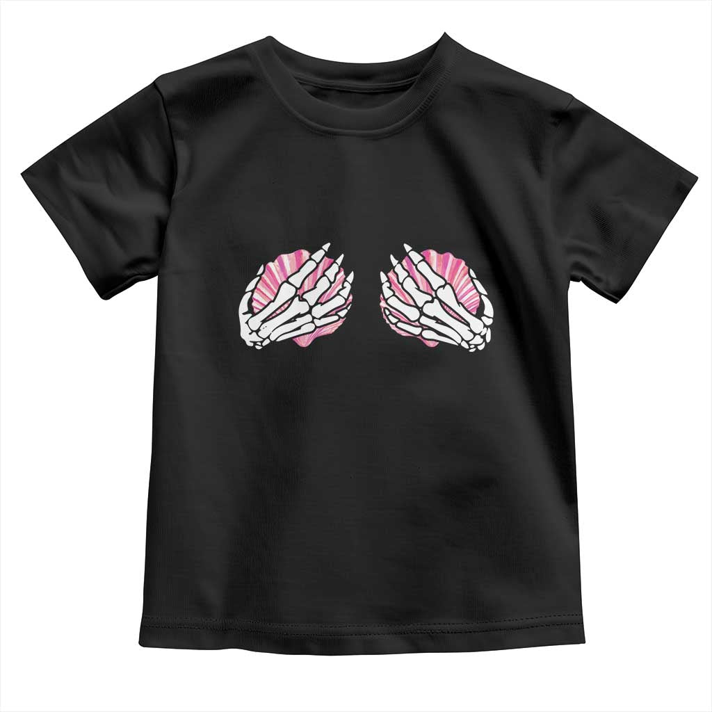 Funny Skeleton Hands Seashell Bikini Halloween Beach Toddler T Shirt - Wonder Print Shop