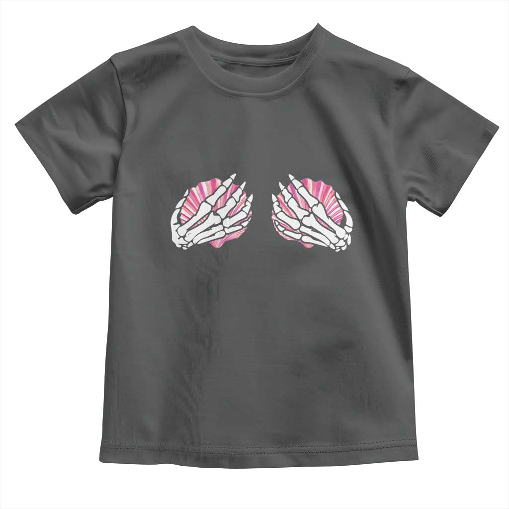 Funny Skeleton Hands Seashell Bikini Halloween Beach Toddler T Shirt - Wonder Print Shop