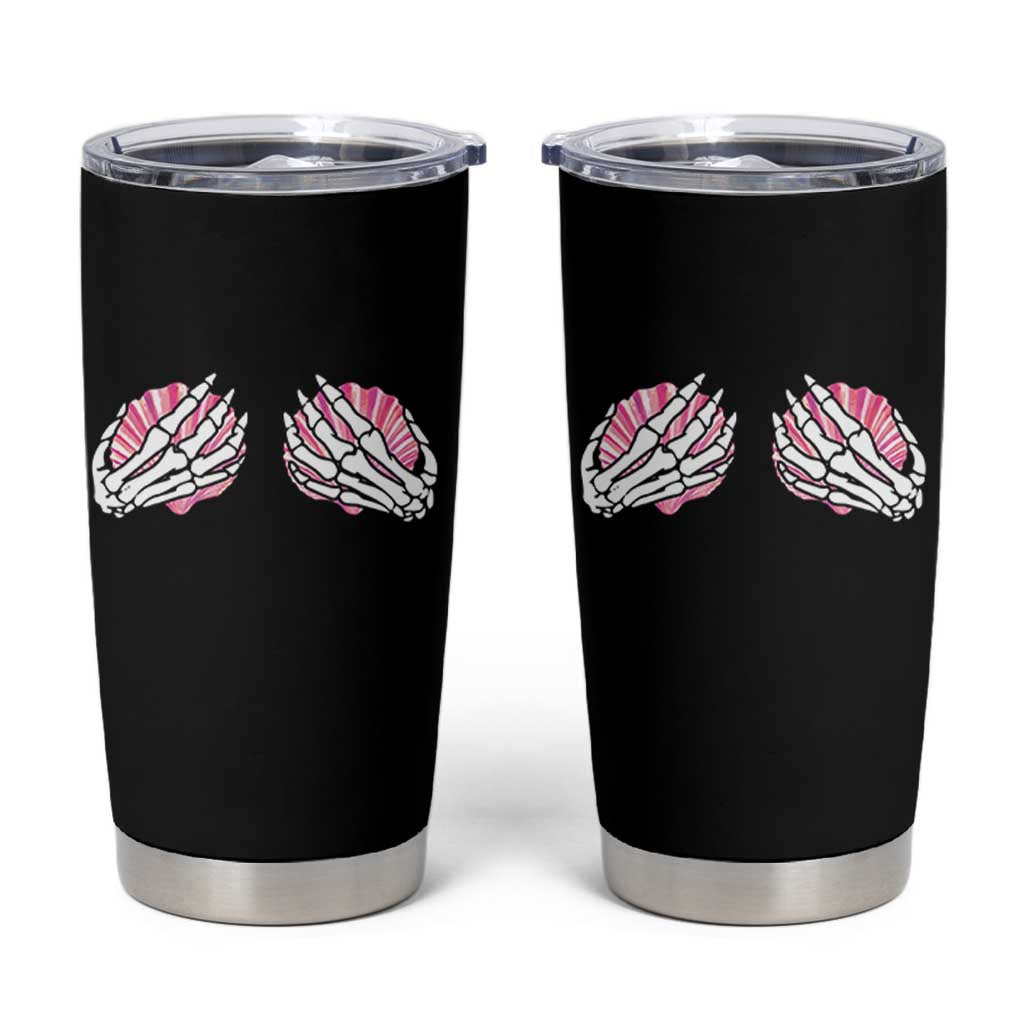 Funny Skeleton Hands Seashell Bikini Halloween Beach Tumbler Cup - Wonder Print Shop