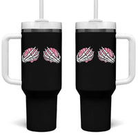 Funny Skeleton Hands Seashell Bikini Halloween Beach Tumbler With Handle - Wonder Print Shop