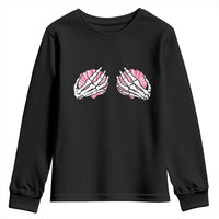 Funny Skeleton Hands Seashell Bikini Halloween Beach Youth Sweatshirt - Wonder Print Shop