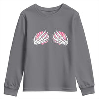 Funny Skeleton Hands Seashell Bikini Halloween Beach Youth Sweatshirt - Wonder Print Shop
