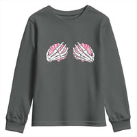 Funny Skeleton Hands Seashell Bikini Halloween Beach Youth Sweatshirt - Wonder Print Shop
