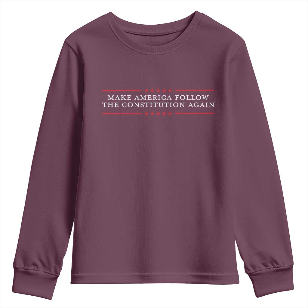 Funny Make America Follow The Constitution Again Youth Sweatshirt - Wonder Print Shop