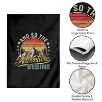 Funny And So The Adventure Begins Garden Flag Camping Hiking Lover - Wonder Print Shop