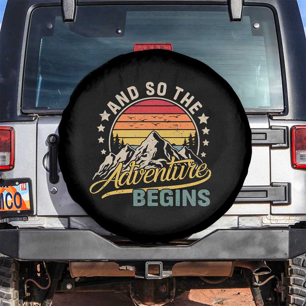 And So The Adventure Begins Spare Tire Cover Camping Hiking Lover - Wonder Print Shop