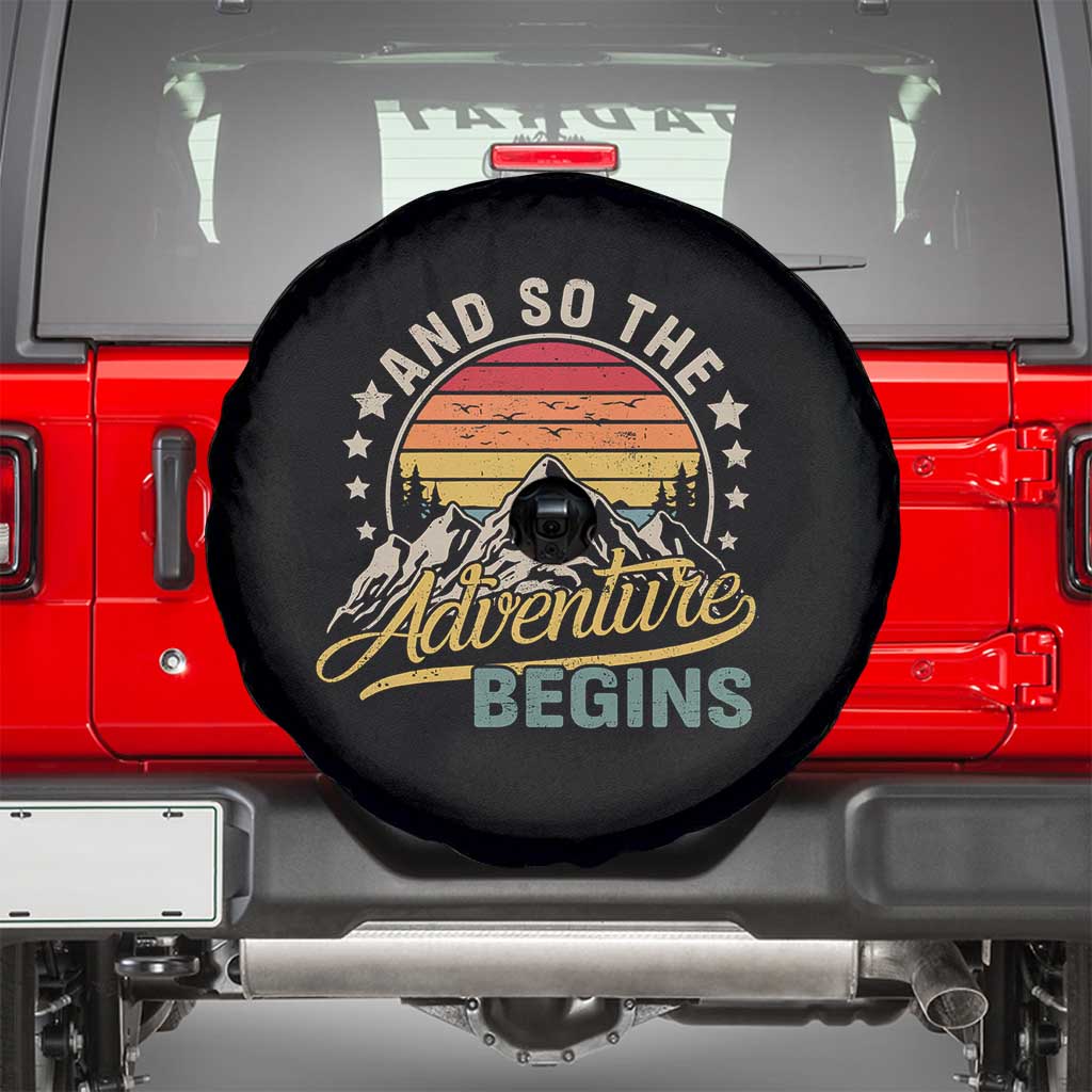 And So The Adventure Begins Spare Tire Cover Camping Hiking Lover - Wonder Print Shop