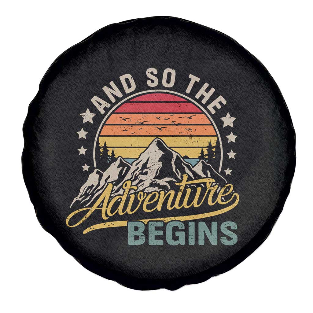 And So The Adventure Begins Spare Tire Cover Camping Hiking Lover - Wonder Print Shop