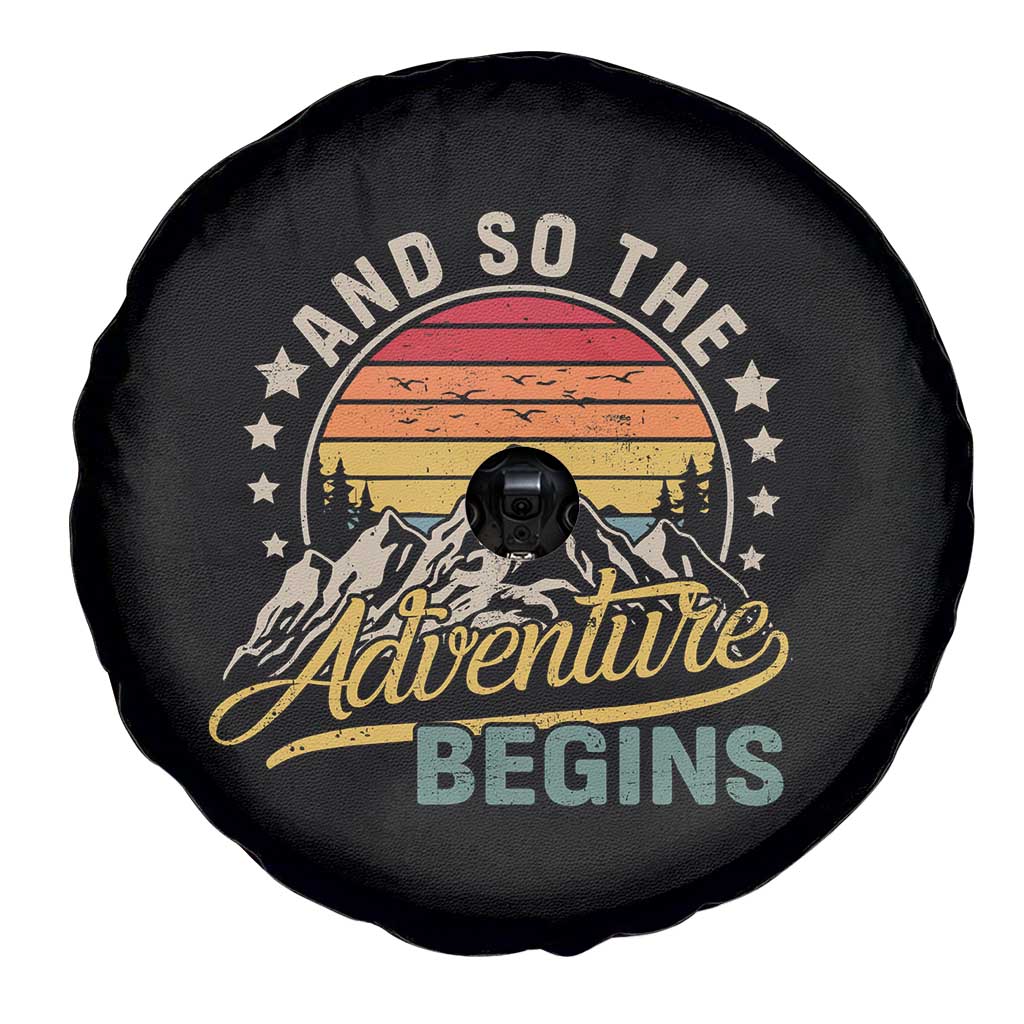And So The Adventure Begins Spare Tire Cover Camping Hiking Lover - Wonder Print Shop