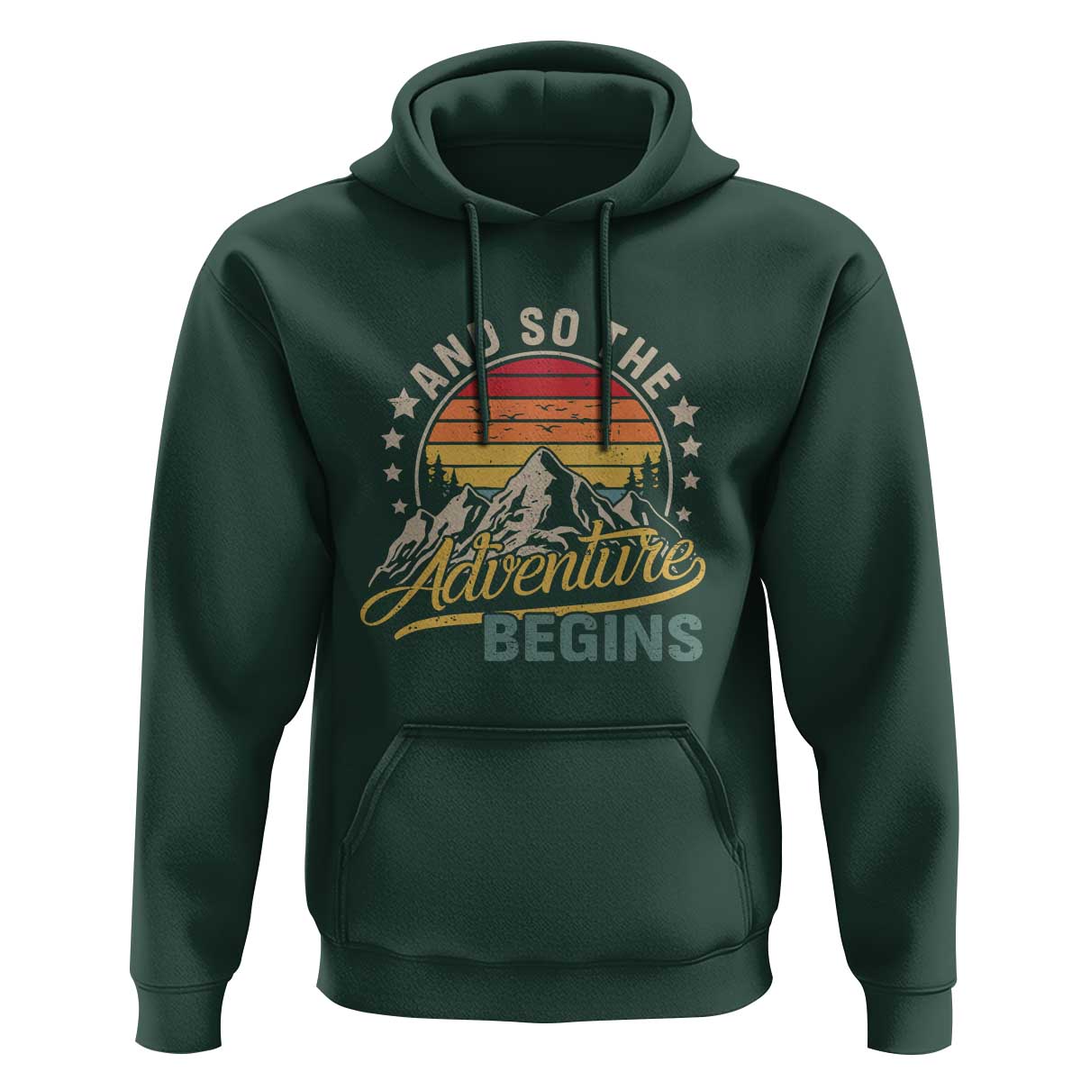 And So The Adventure Begins Hoodie Camping Hiking Lover - Wonder Print Shop