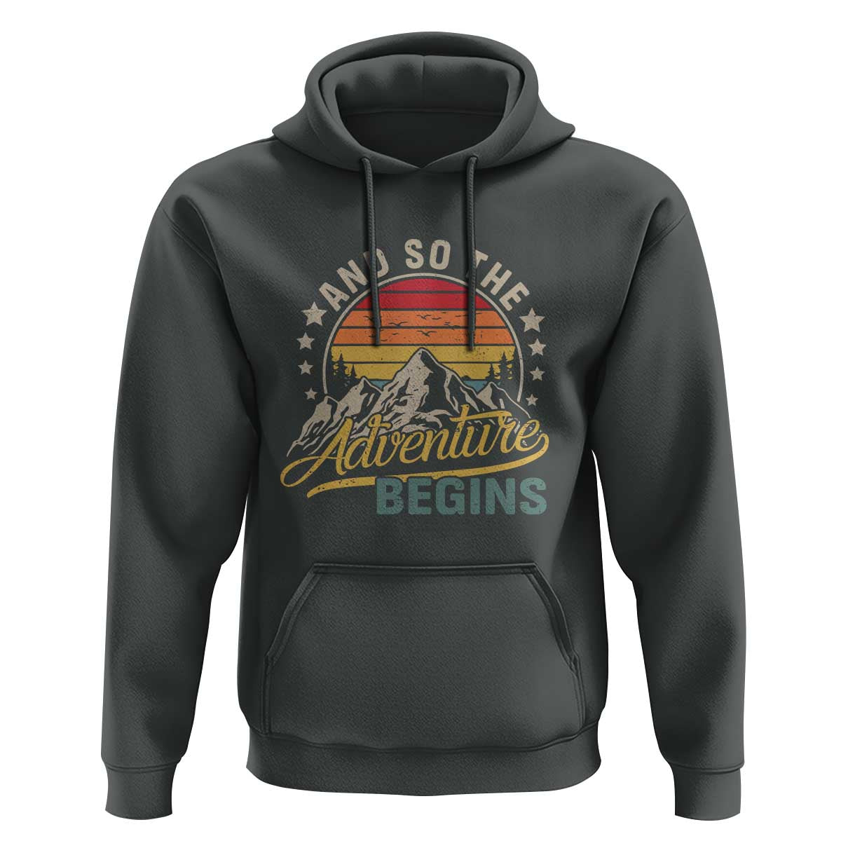 And So The Adventure Begins Hoodie Camping Hiking Lover - Wonder Print Shop