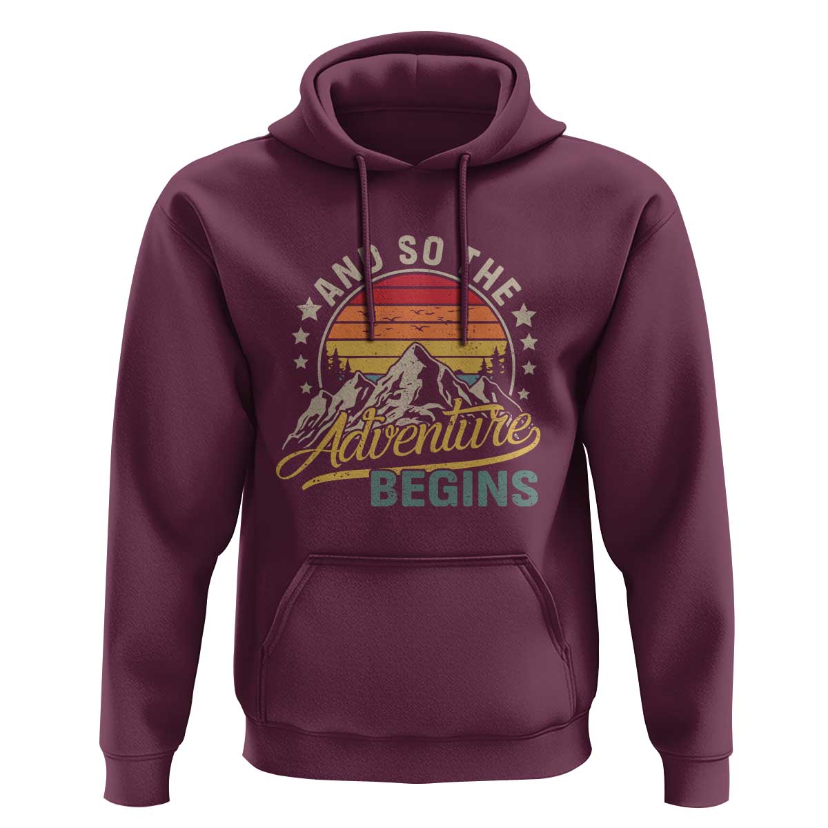 And So The Adventure Begins Hoodie Camping Hiking Lover - Wonder Print Shop