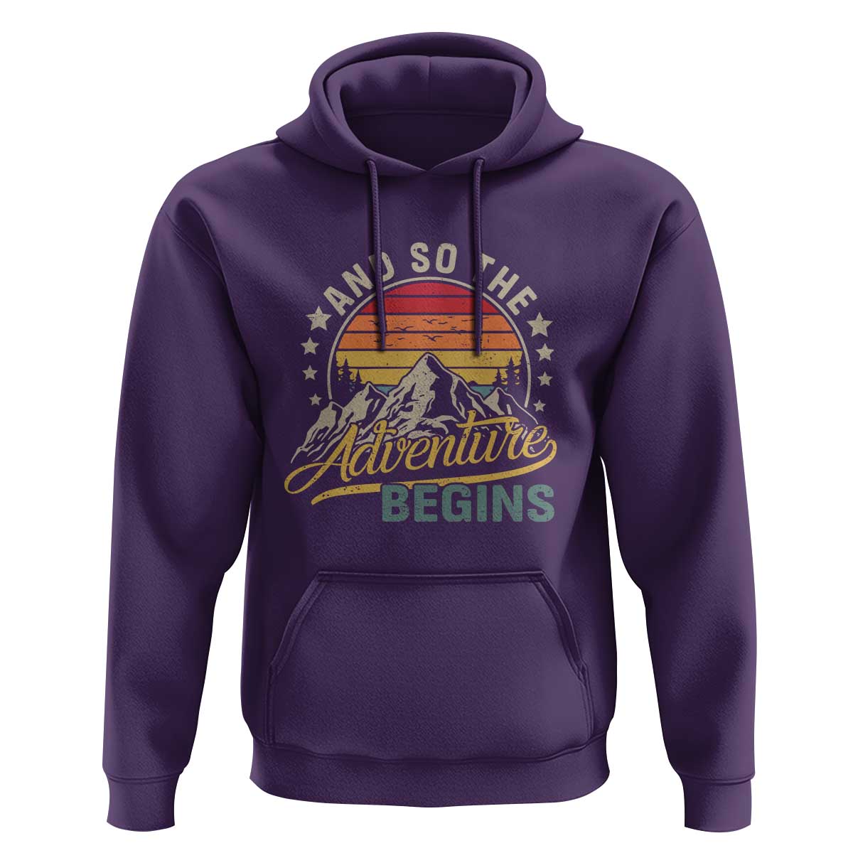 And So The Adventure Begins Hoodie Camping Hiking Lover - Wonder Print Shop