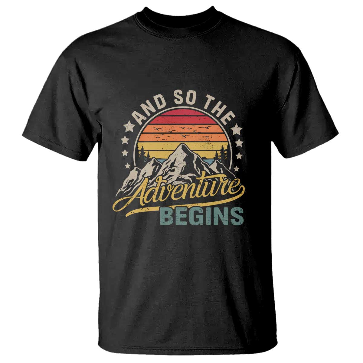 And So The Adventure Begins T Shirt Camping Hiking Lover - Wonder Print Shop