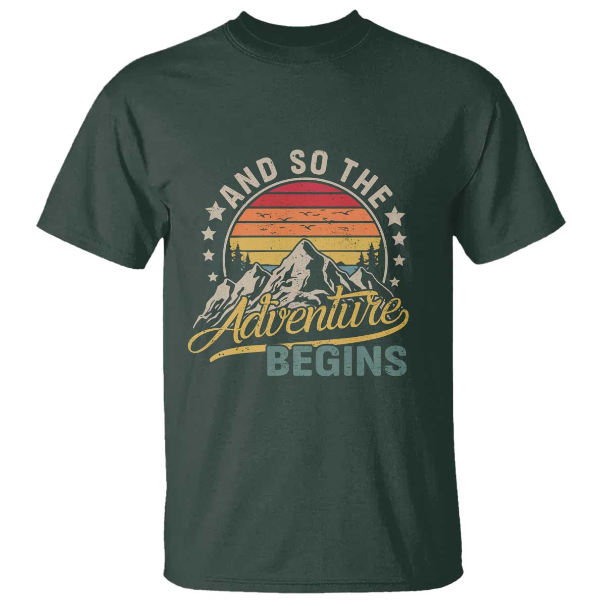 And So The Adventure Begins T Shirt Camping Hiking Lover - Wonder Print Shop