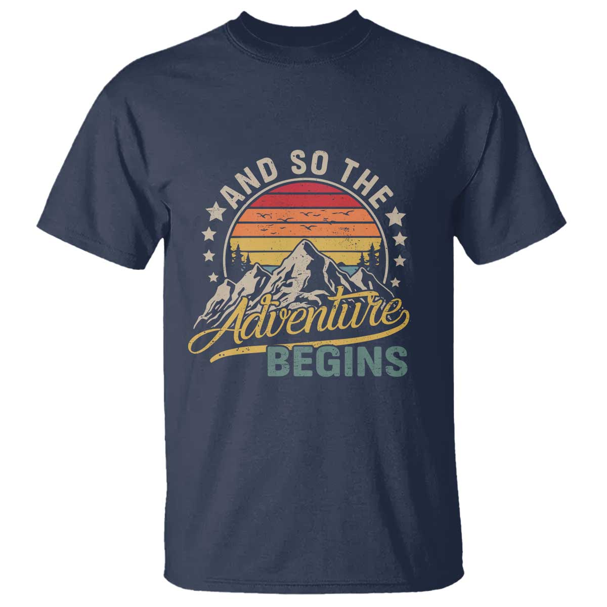 And So The Adventure Begins T Shirt Camping Hiking Lover - Wonder Print Shop