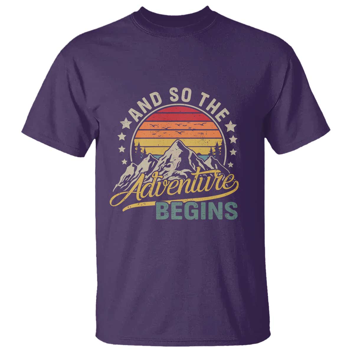 And So The Adventure Begins T Shirt Camping Hiking Lover - Wonder Print Shop