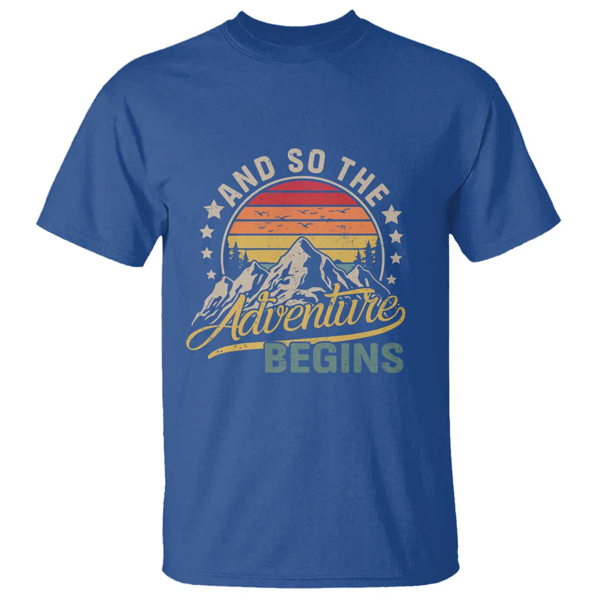 And So The Adventure Begins T Shirt Camping Hiking Lover - Wonder Print Shop