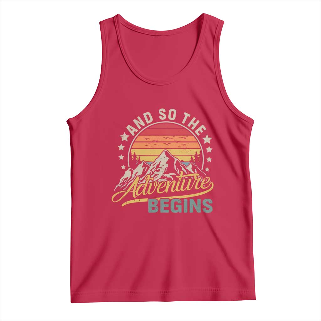 And So The Adventure Begins Tank Top Camping Hiking Lover - Wonder Print Shop