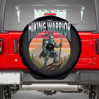 Funny Mountain Hikers Spare Tire Cover The Hiking Warrior Retro Forest Sunset - Wonder Print Shop