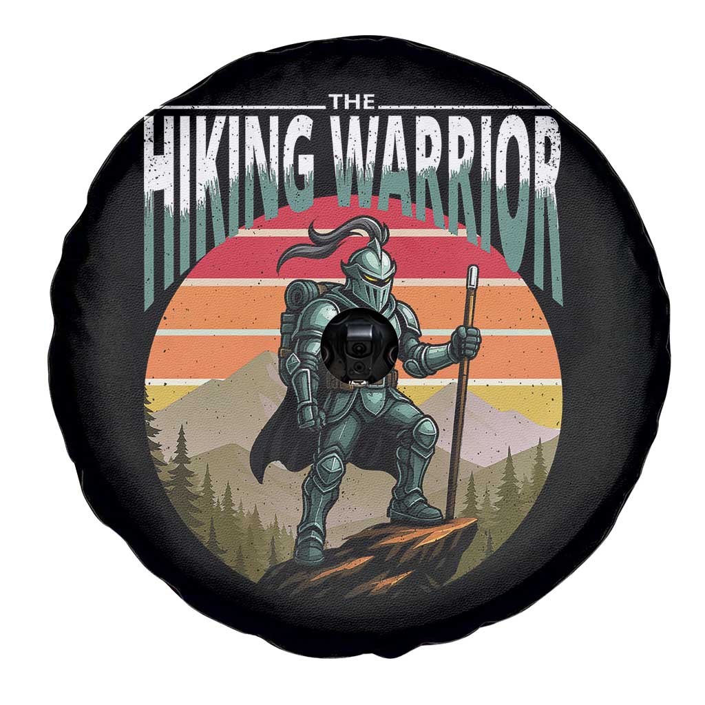 Funny Mountain Hikers Spare Tire Cover The Hiking Warrior Retro Forest Sunset - Wonder Print Shop