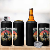 Funny Mountain Hikers 4 in 1 Can Cooler Tumbler The Hiking Warrior Retro Forest Sunset - Wonder Print Shop