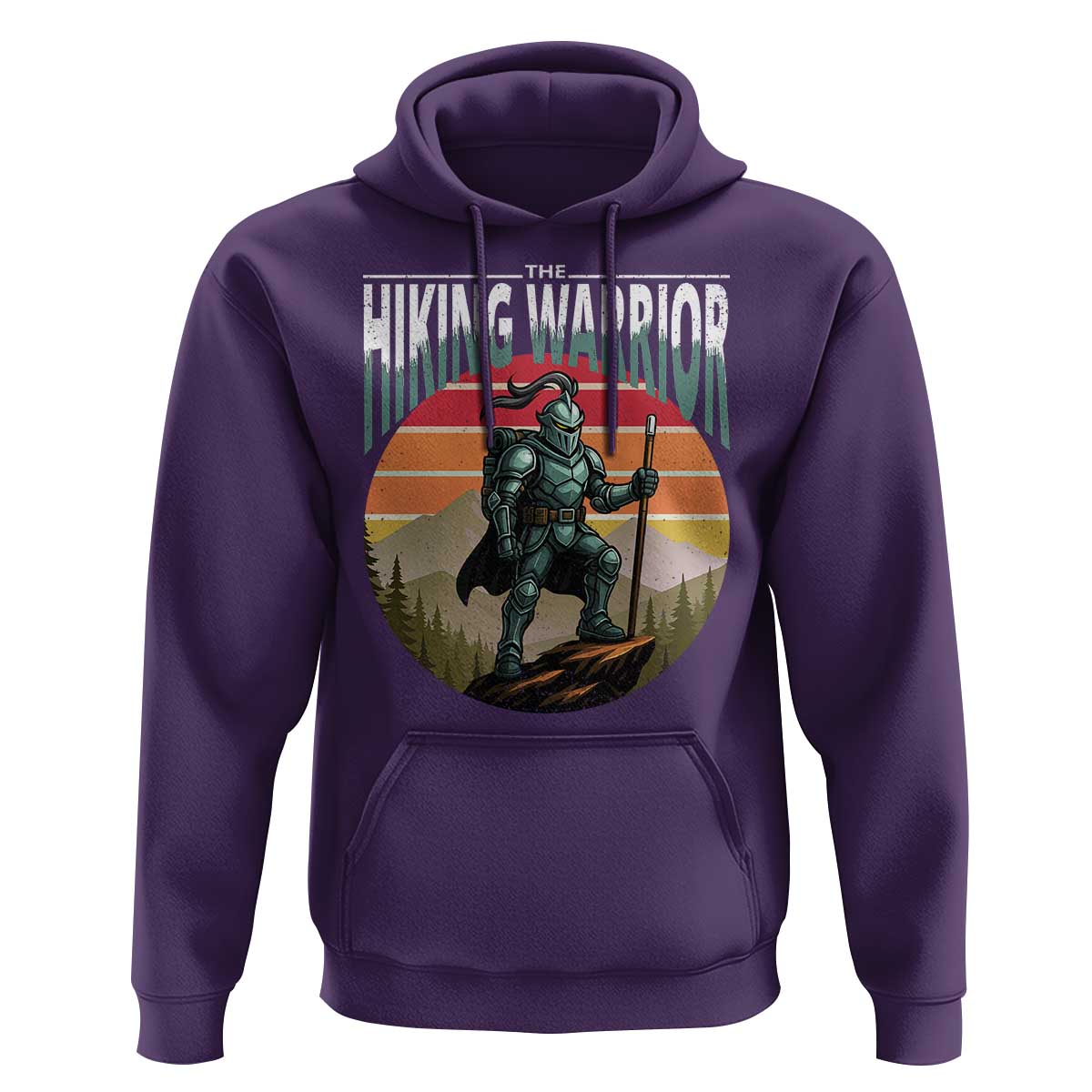 Funny Mountain Hikers Hoodie The Hiking Warrior Retro Forest Sunset - Wonder Print Shop