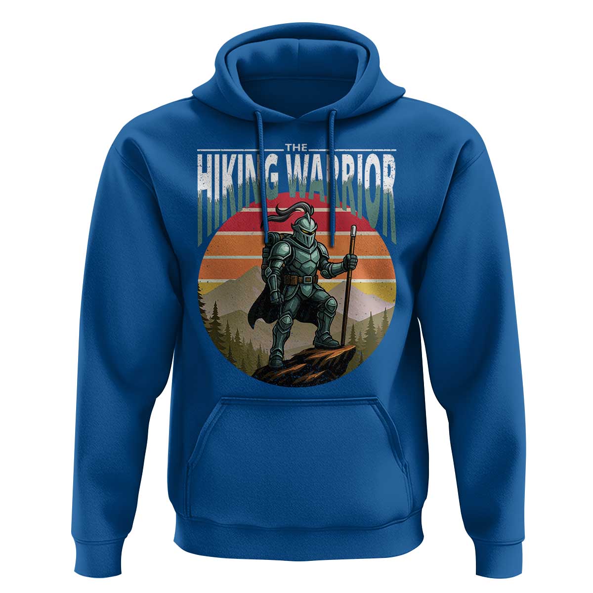 Funny Mountain Hikers Hoodie The Hiking Warrior Retro Forest Sunset - Wonder Print Shop