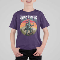 Funny Mountain Hikers T Shirt For Kid The Hiking Warrior Retro Forest Sunset - Wonder Print Shop