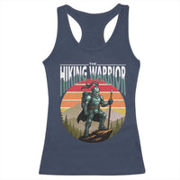 Funny Mountain Hikers Racerback Tank Top The Hiking Warrior Retro Forest Sunset - Wonder Print Shop