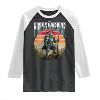 Funny Mountain Hikers Raglan Shirt The Hiking Warrior Retro Forest Sunset - Wonder Print Shop