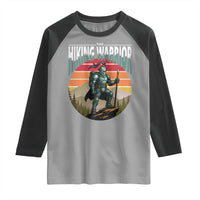 Funny Mountain Hikers Raglan Shirt The Hiking Warrior Retro Forest Sunset - Wonder Print Shop