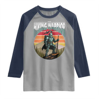 Funny Mountain Hikers Raglan Shirt The Hiking Warrior Retro Forest Sunset - Wonder Print Shop
