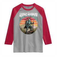 Funny Mountain Hikers Raglan Shirt The Hiking Warrior Retro Forest Sunset - Wonder Print Shop