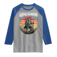 Funny Mountain Hikers Raglan Shirt The Hiking Warrior Retro Forest Sunset - Wonder Print Shop